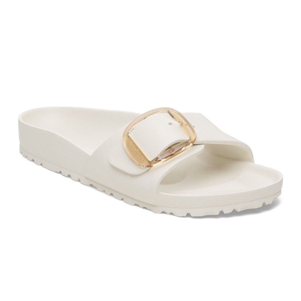 Birkenstock Cream Sandals with Gold Accent